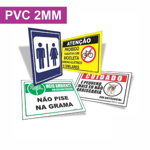 PVC RÍGIDO 2mm ADESIVADO IMPRESSÃO PVC Rígido Branco 2mm, Adesivado Personalizado 4x0 Impressão UV  Corte reto Sem emendas até 2x1m / Pedido mínimo R$10,00